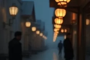 《雾港最后一班渡轮》封面，暴雨夜的渡船停靠在码头