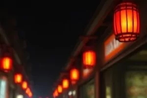 《长夜理发店》封面，凌晨理发店里亮着的一盏白灯